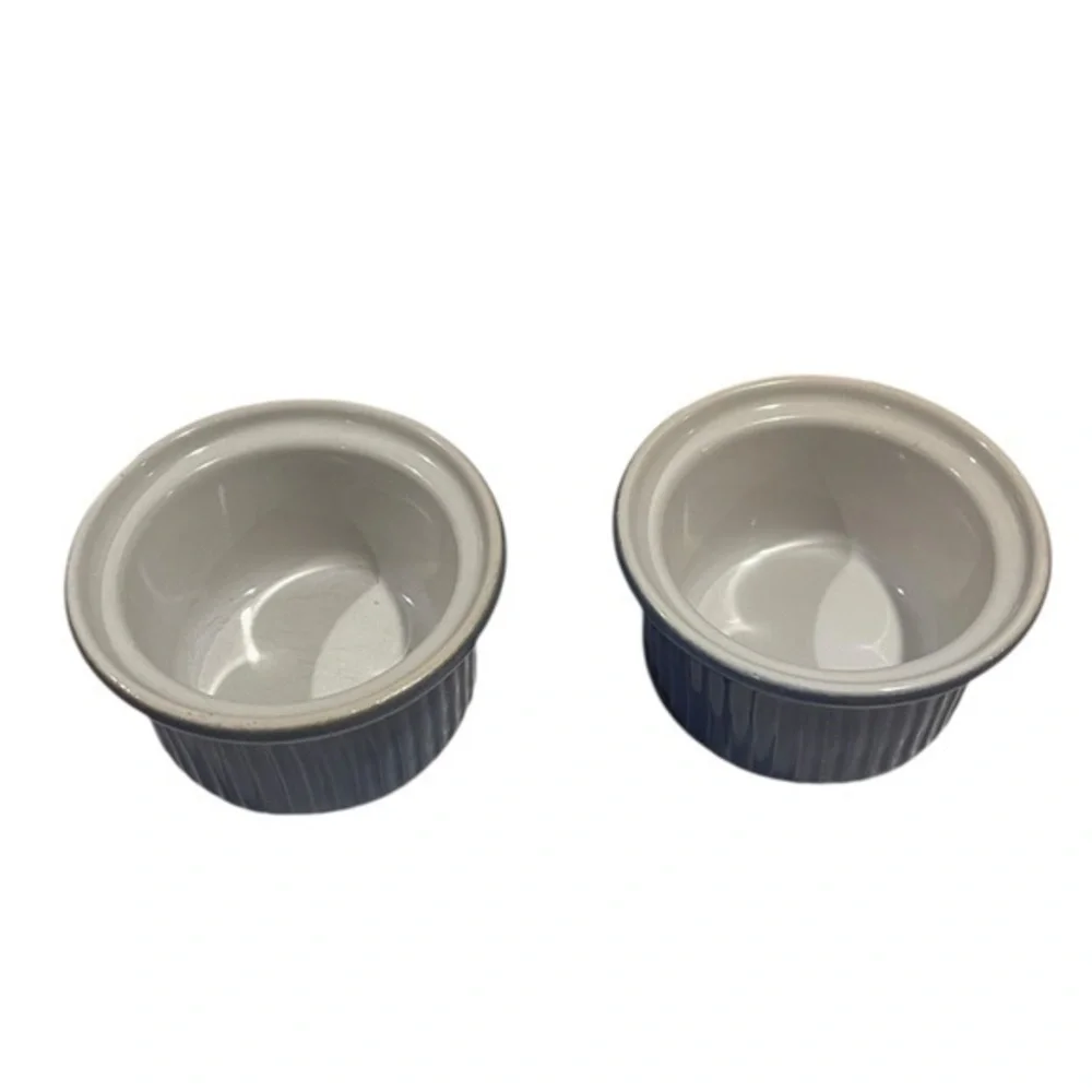 2 Emile Henry Ceramic Custard Souffle Ramekins 3.5